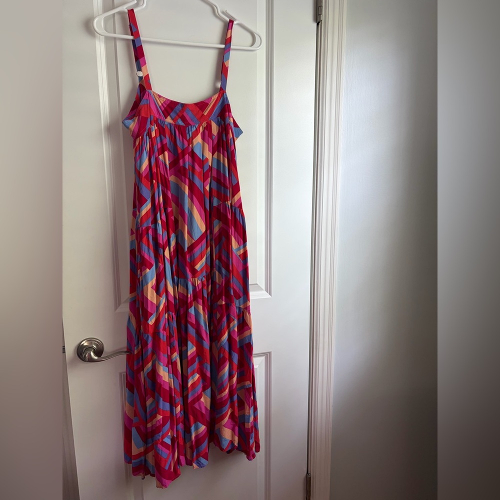 Abel the Label Bright Multi-Color Geometric Flowy Maxi Dress